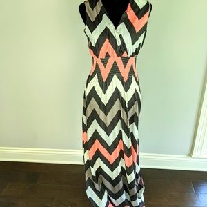 Kranda L Maxi Dress V Neck Cap Sleeve